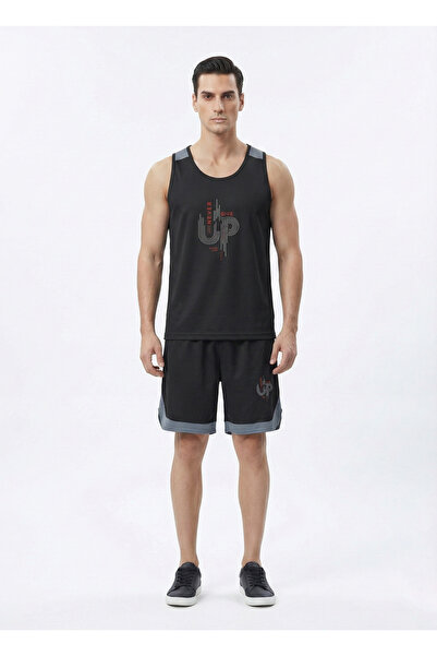 Future Mask Men's sleeveless sportswear set, sports shirt and shorts, for exercise, running and other sports.