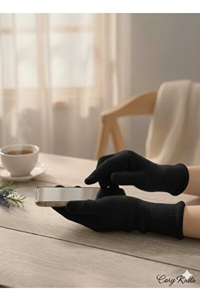 Betülce Triko Unisex Düz Renk Eldiven Dokunmatik Ekran Uyumlu