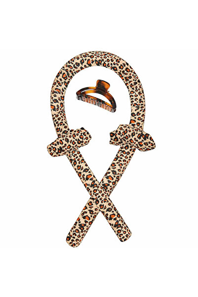 NO BRAND Ondulator fara caldura,Bigudiu tip panglica, accesorii incluse, Animal Print
