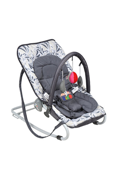 Kiko كرسي هزاز مريح وألعاب - رمادي