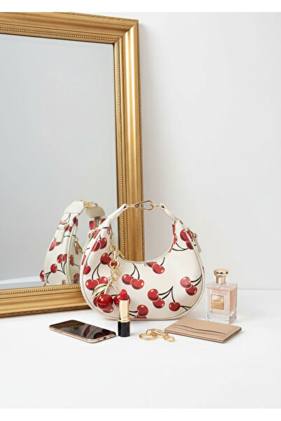 Çanta Trend Mina Model Women's Bag Suitable for Leather-Look Hand and Crossbody Uses with Charm Gift