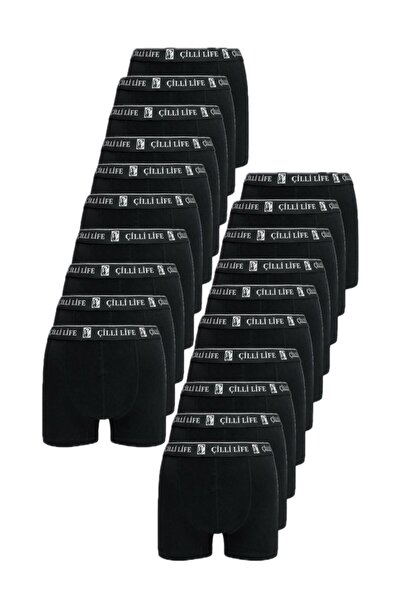 Çilli Life Erkek Pamuklu Likralı Esnek Premium model Boxer 20’li Set