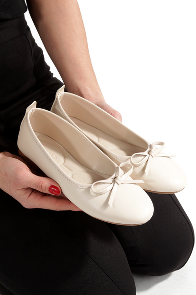 CEMAY Balerini simpli pentru femei, cu fundă, potriviti pentru birou, acasă și uz zilnic