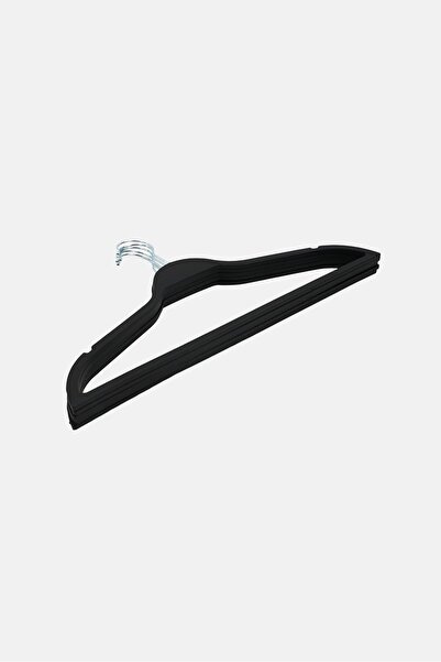 Lifestyle 5 Pack Non Slip Rubber Coated Hangers, Black