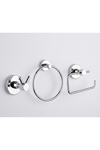 enalburumtr Paslanmaz Krom - 2'li Bornoz Askısı / Tuvalet Kağıtlığı / Yuvarla...