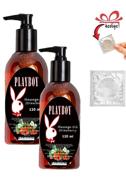Playboy Çilek Aromalı Rahatlatıcı İstek Artırıcılı Vücut Masaj Yağı 120ml x 2...