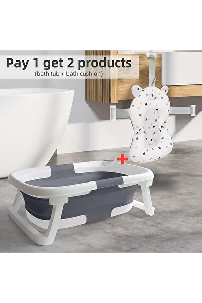HOOKOR حوض استحمام قابل للطي للأطفال مع وسادة ناعمة ومقياس حرارة