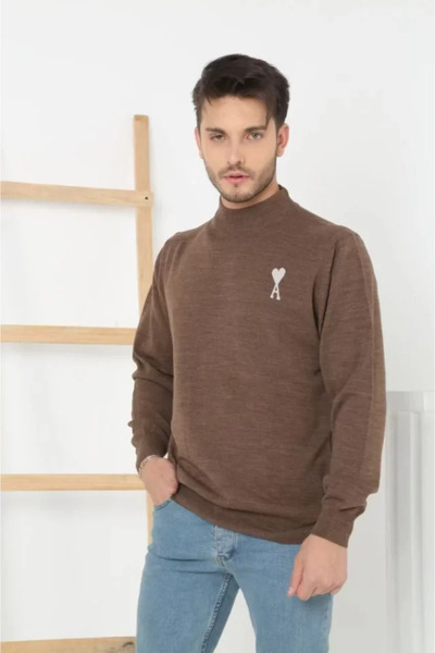 Kanonik Education    Unisex Half-Thigh Printed Woven Knitwear - Brown