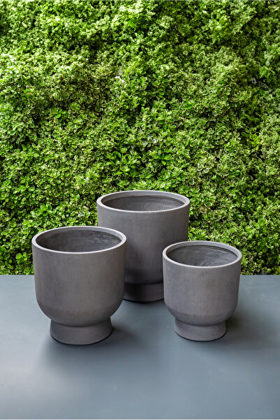 SAMART PEYZAJ ABERDEEN HAFİFLETİLMİŞ BETON KADEH SAKSI Ø36cm/H39cm ORTA BOY -...