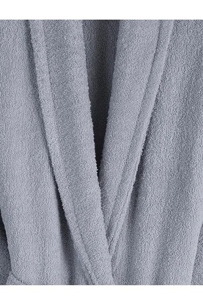 karanihome رداء حمام كبير الحجم باللون الرمادي مع جيوب