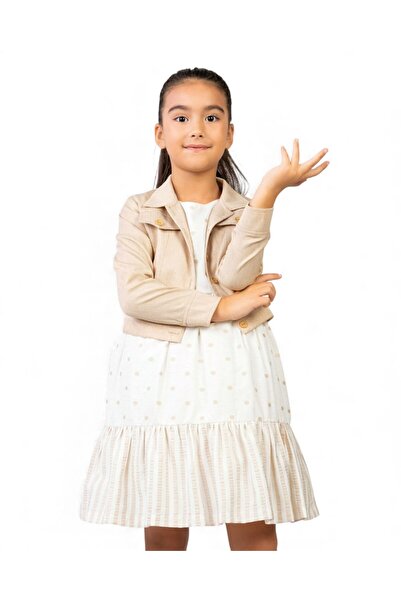 Egelite Rochie de in pentru fetiță cu bolerou, cu bretele, 6-7-8-9-10 ani, ro...