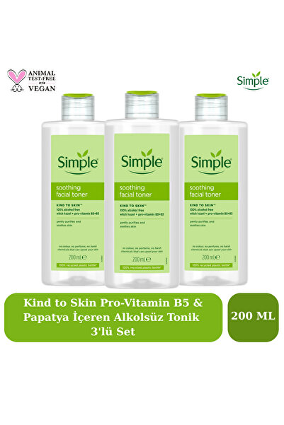 Simple Kind to Skin Alkolsüz ve Papatya Özlü Yatıştırıcı pH Dengeleyici Yüz T...