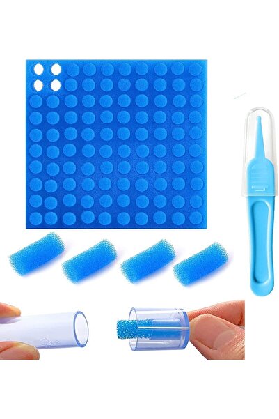 Generic 200 قطعة من فلاتر تنظيف أنف الأطفال مع ملقط لتنظيف الأنف