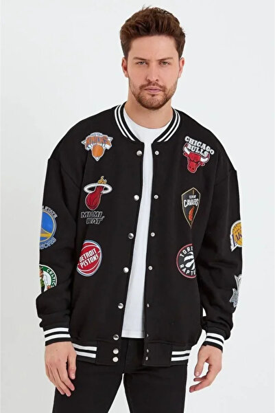 Kanonik Education Men's Printed College Jacket - Black