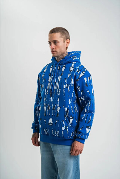 Kanonik Education سويت شيرت بغطاء للرأس وأكمام طويلة للجنسين - أزرق