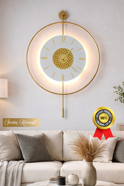 SEVİNÇ KONSEPT Led'li Gold Lotus Tiktok Kristal (Büyük Boy 50 X 75 Cm), Moder...
