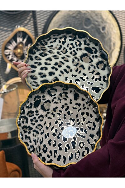 Stor leopar desenli 2’li tepsi