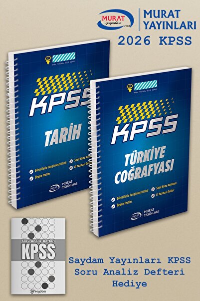 Murat Yayınları 2026 KPSS Tüm Adaylar İçin Tarih ve Türkiye Coğrafyası Defter...
