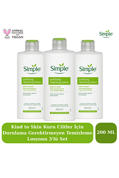 Simple Kind to Skin Kuru Ciltler İçin Durulama Gerektirmeyen Temizleme Losyon...