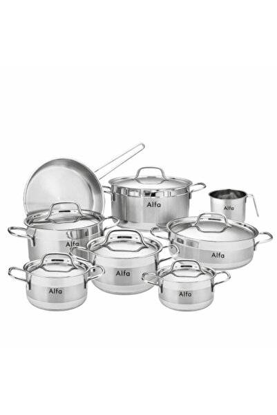 Alfa Turkish stainless steel cookware set 10/18 - 14 pieces