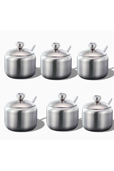 cc bin shihon Sugar bowl with stainless steel lid / Stainless steel spice and sugar bowl set, 6 pieces