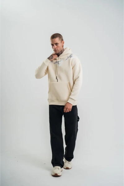 Kanonik Education سويت شيرت للجنسين بأكمام طويلة ورقبة دائرية - كريمي