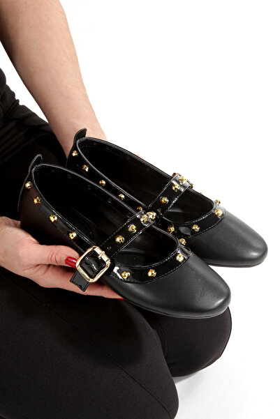 CEMAY Balerini Trot pentru femei, cu cataramă, potriviti pentru birou, muncă și utilizare zilnică