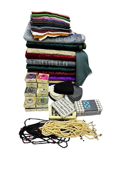 Muensu 10 Kişilik Lüks Hacı Seti, Hac Umre Malzemesi, Peluş Seccade, Takke, T...