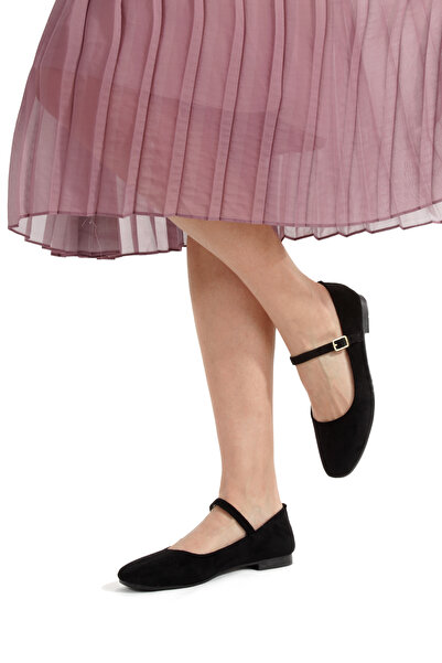 LUVETTO ''LILOU'' Pantofi ortopedici clasici din piele intoarsa neagra cu var...