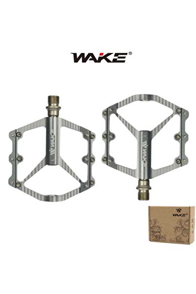 Wake Alüminyum Gri Rulmanlı CR-MO Mil Geniş Bisiklet Pedalı