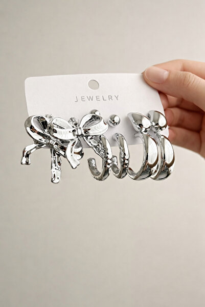 MRK Women's Combination Hoop Earrings Pearl Set Multiple Earrings