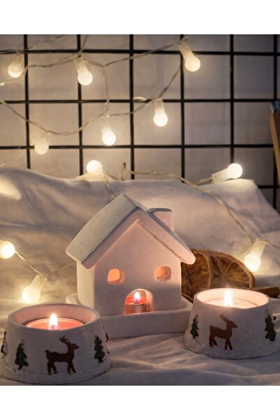 LappeL Nordic Home 3’lü Taş Beton Mumluk-Buhardanlık Seti