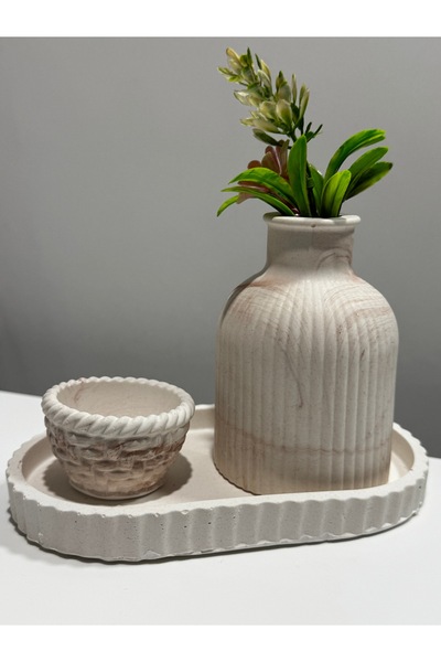 Silver Handmade Decorative Vase & Candle Holder Set