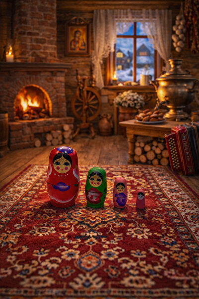 seymenbıçakçılık 4’lü Matruşka Bebek Seti | El Yapımı Dekoratif Ahşap Matruşka