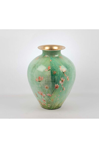 esdekor Water Green Floral Cube 29X35Cm Decorative Product Decoration Vase