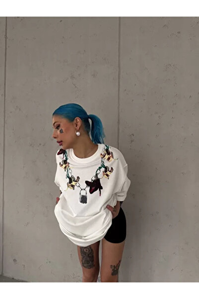 Kanonik Education Unisex Crew Neck Printed Oversize T-Shirt - White