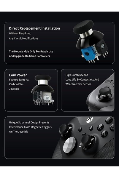 gulikit 720° Adjustable Tension TMR Magnetic Joystick Replacement Kit