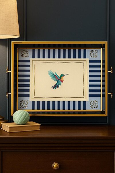 LinkaHome Sinek Kuşu Desenli Modern Çay Kahve Kahvaltılık Ve Sunum Tepsisi 48...