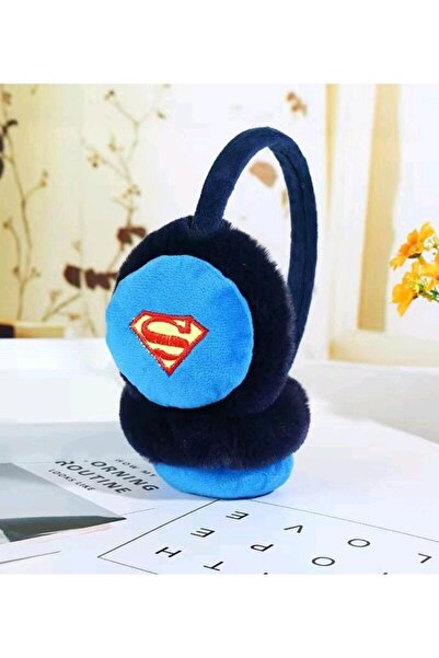 REBORN DESIGN Blue Color Furry Plush Headphone with Superhero Emblem