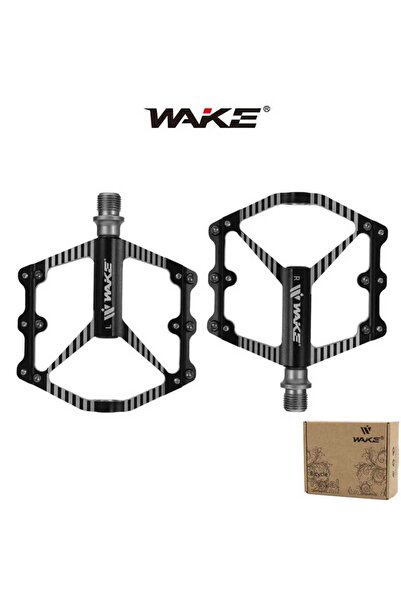 Wake Alüminyum Siyah Rulmanlı CR-MO Mil Geniş Bisiklet Pedalı