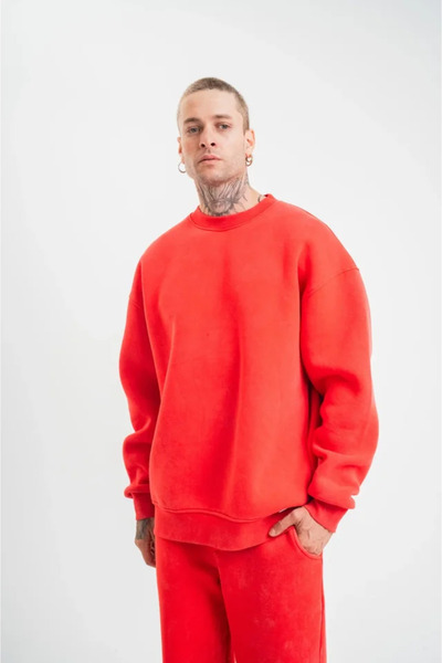 Kanonik Education Unisex Long Sleeve Crew Neck Washable Sweatshirt - Red