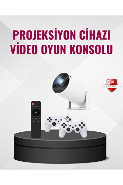 BM Makina Kablosuz Mini Projeksiyon Cihazı Oyun ve Film İçin Taşınabilir Ev S...