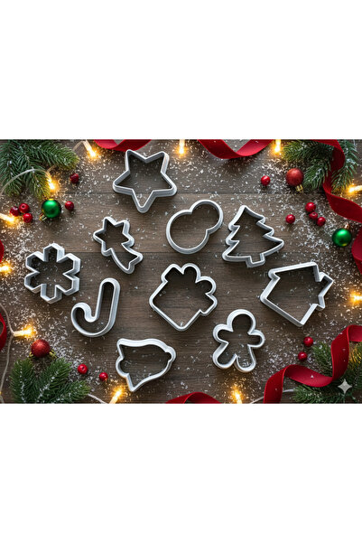 Imalat Christmas Cookie Mold Set – Christmas Themed 10-Piece Plastic Mold