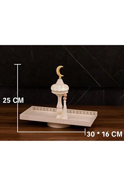 TOHFAT-AL MAIDAH Rectangular courtyard, illuminated mosque dome, beige crescent