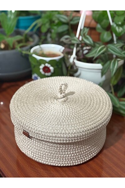 MMSGHOMEDECOR سلة بغطاء، سلة من القش متعددة الأغراض