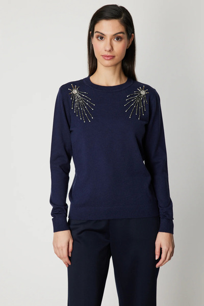 On Fashion On Omzu Stone Detailed Knitwear Sweater-63314
