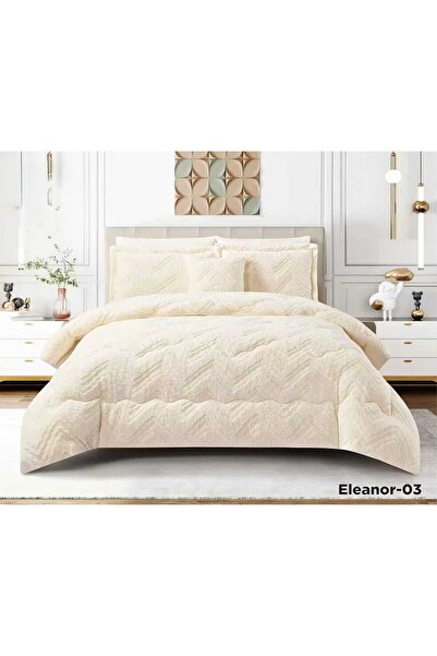 ALMIAAD Luxurious double winter bedspread with fur and velvet lining, perfect for winter weather. 250*230