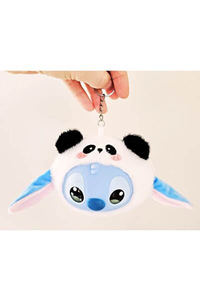 Stitch Beyaz Siyah Renk Kulaklı Bozuk Para Cüzdanı Anahtarlık – Figürlü Peluş...