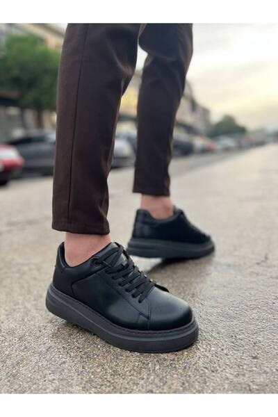 Zapatos Kb-B2 Men's Casual Lace-Up Leather Sports Sneaker Shoes Cst - Black