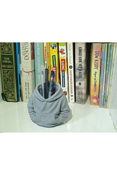 3D PLUS DESIGN & PRINTER TECHNOLOGY Imprimare 3D Gri cu glugă Figurină Suport pentru stilou Organizator de birou din plastic organic 11cm